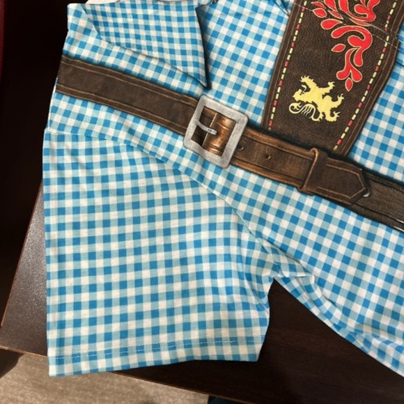 Oktoberfest Lederhosen Romper by Faux Real Shirts — Size L — NWOT - Picture 5 of 9